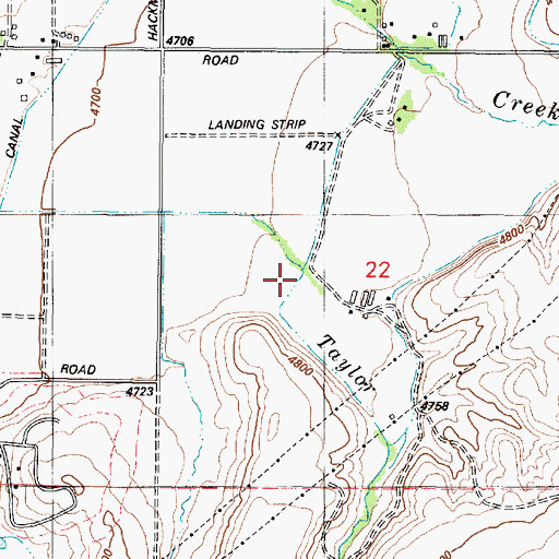 Topographic Map of Rainbow Ranch Airport, ID