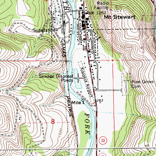 Topographic Map of Kooskia Municipal Airport, ID