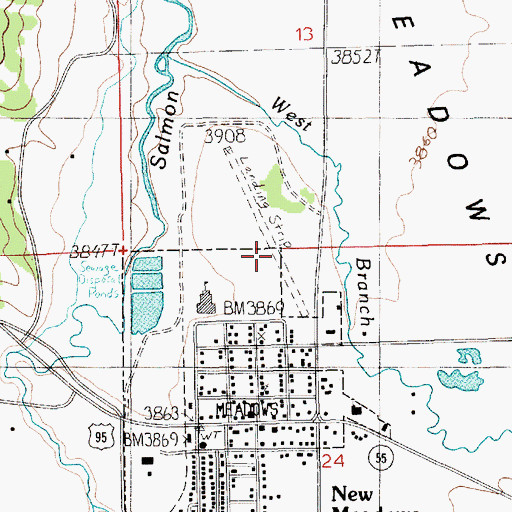 Topographic Map of New Meadows Airport, ID