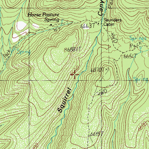 Topographic Map of South Squirrel Spring, AZ
