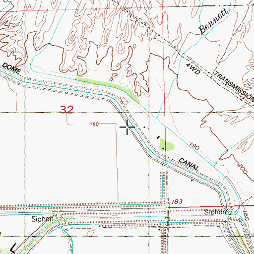 Topographic Map of Dome Canal, AZ