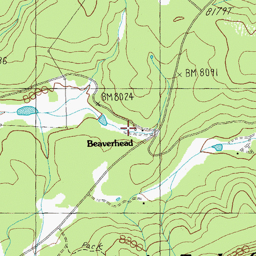 Topographic Map of Spillway Beaverhead Lodge, AZ