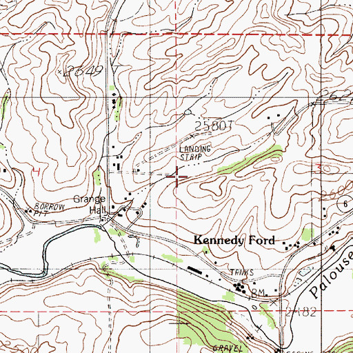 Topographic Map of Anderson-Plummer Airport (historical), ID