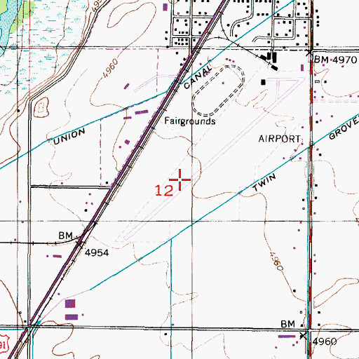 Topographic Map of Stanford Field, ID