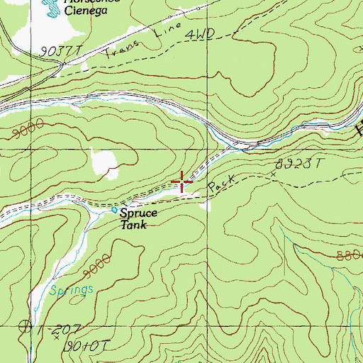 Topographic Map of Spruce Tank, AZ