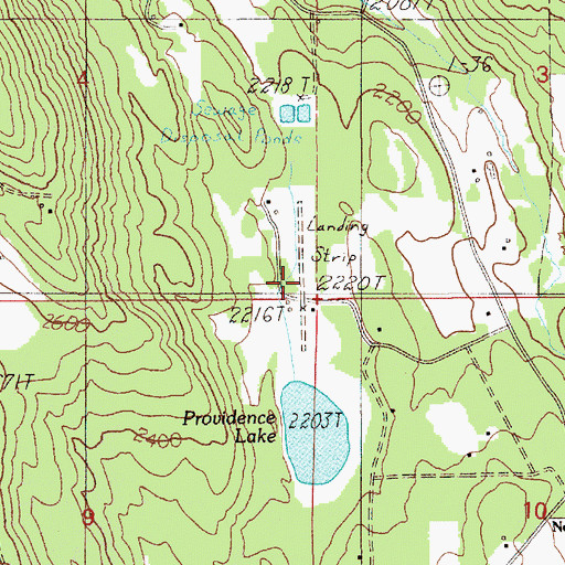 Topographic Map of Timber Basin Airpark Inc, ID