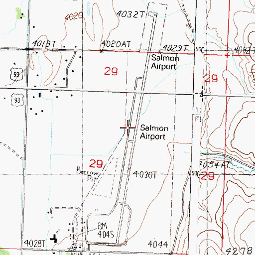 Topographic Map of Lemhi County Airport, ID
