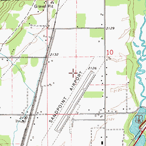 Topographic Map of Sandpoint Airport, ID