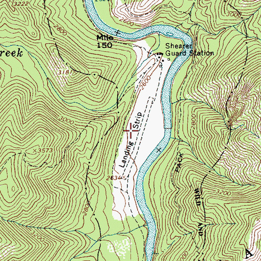 Topographic Map of Shearer /USFS Airport, ID
