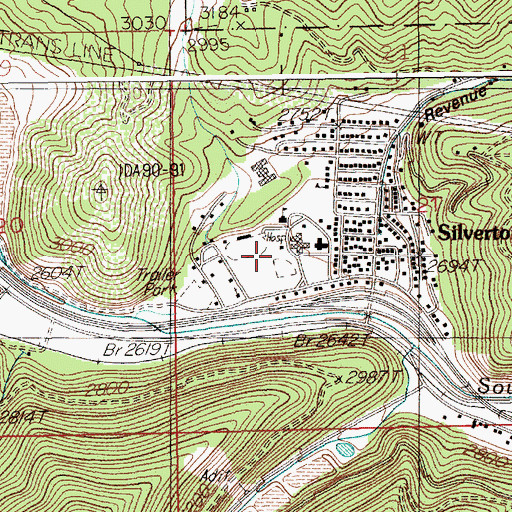 Topographic Map of Wallace Ranger Station Heliport, ID