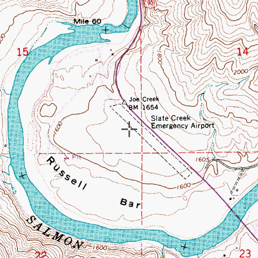 Topographic Map of Slate Creek Airport, ID