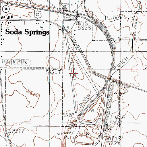 Topographic Map of Allen H Tigert Airport, ID