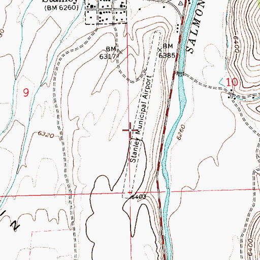 Topographic Map of Stanley Airport, ID