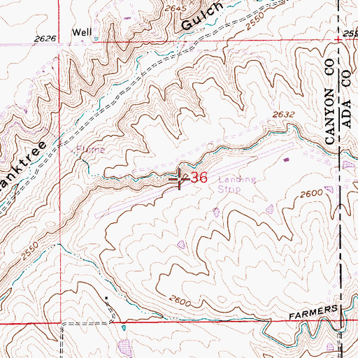 Topographic Map of Foster Field - Skydive Idaho Airport, ID