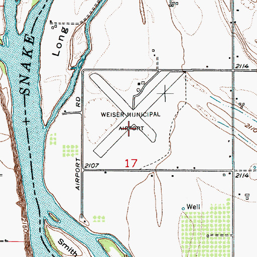 Topographic Map of Weiser Municipal Airport, ID