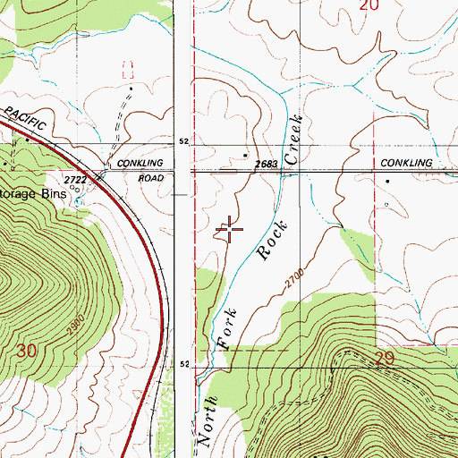 Topographic Map of Rock Creek Farm Airport, ID