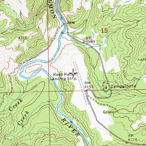Topographic Map of Reed Ranch Airport, ID