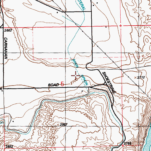 Topographic Map of Basin Siphon, ID