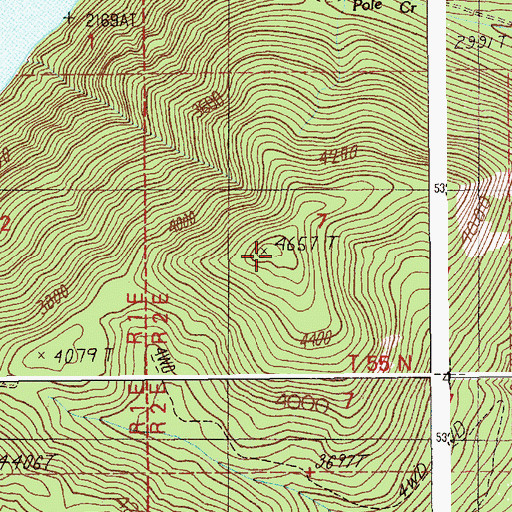Topographic Map of Jakes Mountain, ID