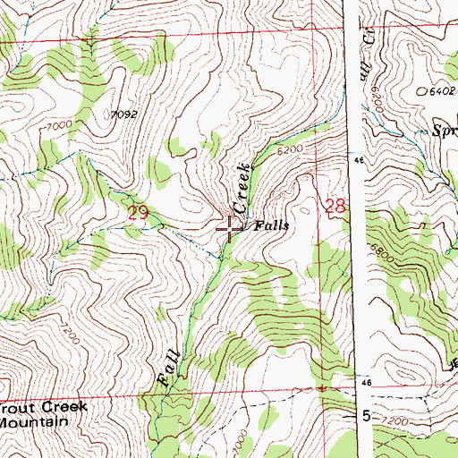 Topographic Map of Phantom Falls, ID