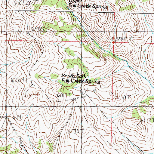 Topographic Map of South Fork Fall Creek Spring, ID