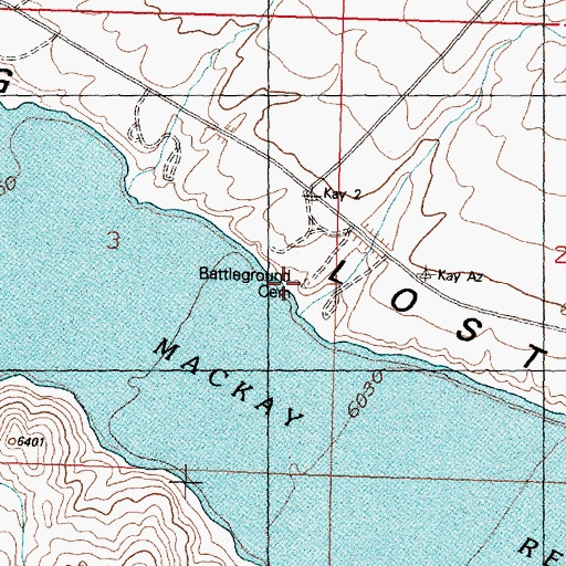 Topographic Map of Mackay Reservoir Access Area, ID