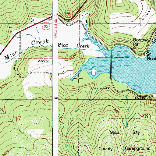 Topographic Map of Mica Bay Access Area, ID