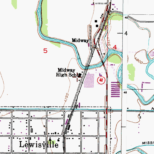 Topographic Map of Midway Middle School, ID