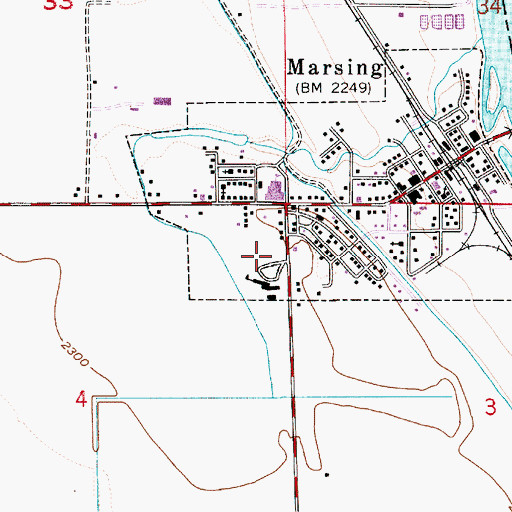 Topographic Map of Marsing Middle School, ID