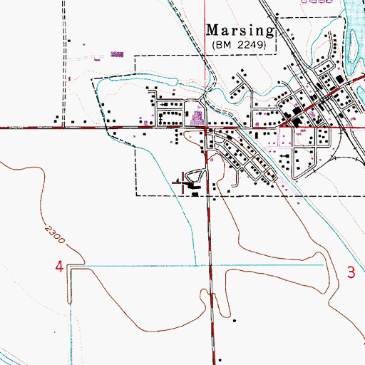 Topographic Map of Marsing Elementary School, ID
