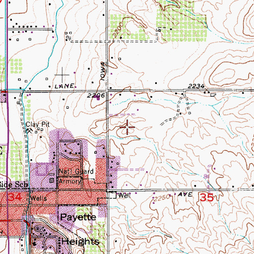 Topographic Map of McCain Middle School, ID