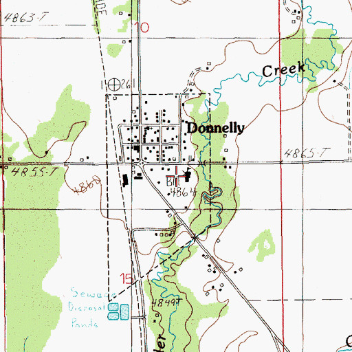 Topographic Map of Donnelly Elementary School, ID