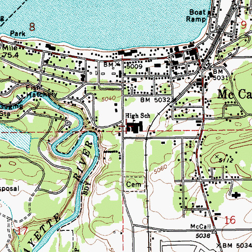 Topographic Map of McCall - Donnelly High School, ID