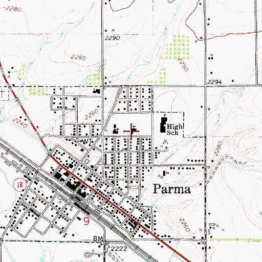 Topographic Map of Maxine Johnson Elementary, ID
