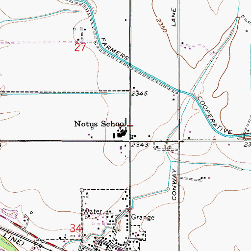 Topographic Map of Notus High School, ID