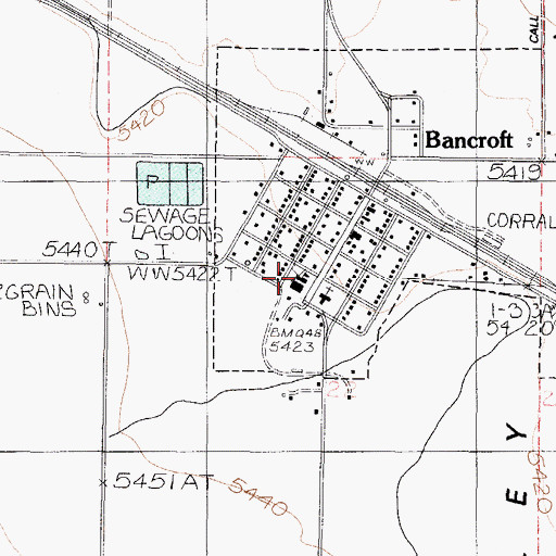 Topographic Map of North Gem Junior-Senior High School, ID