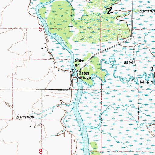 Topographic Map of Nickerson Bridge Access Area, ID