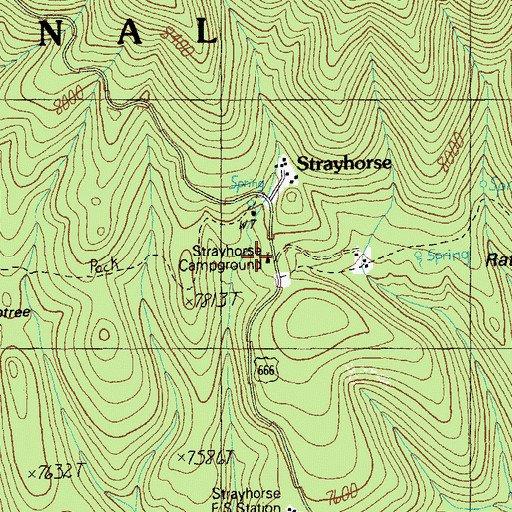 Topographic Map of Stray Horse Campground, AZ
