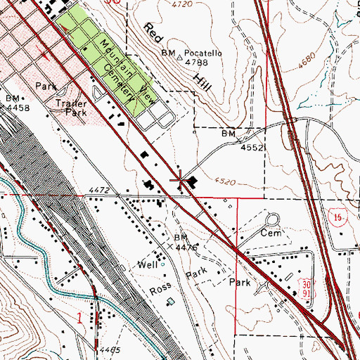 Topographic Map of Jesse Clark Seventh Day Adventist Elementary School, ID