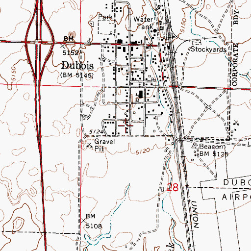 Topographic Map of Lindy Ross Elementary School, ID