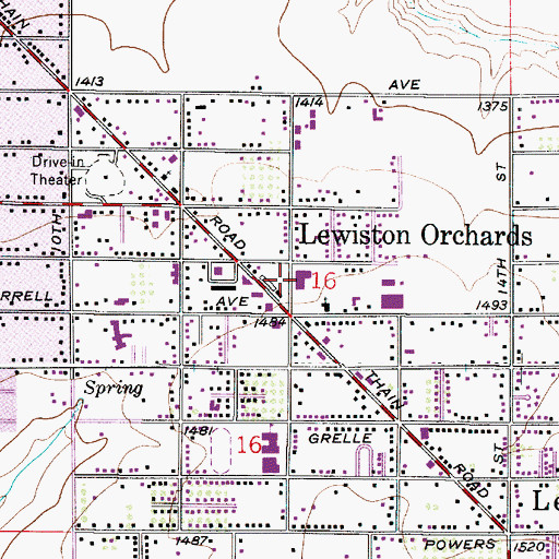 Topographic Map of Orchards Elementary School, ID