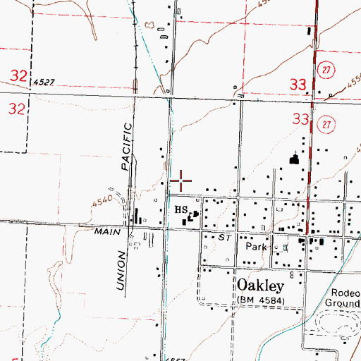 Topographic Map of Oakley Elementary School, ID
