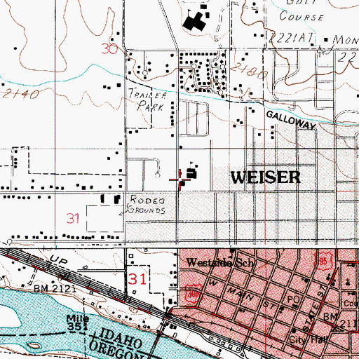 Topographic Map of Pioneer Primary School, ID