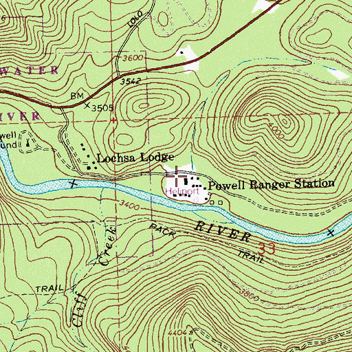 Topographic Map of Powell Elementary - Junior High School, ID