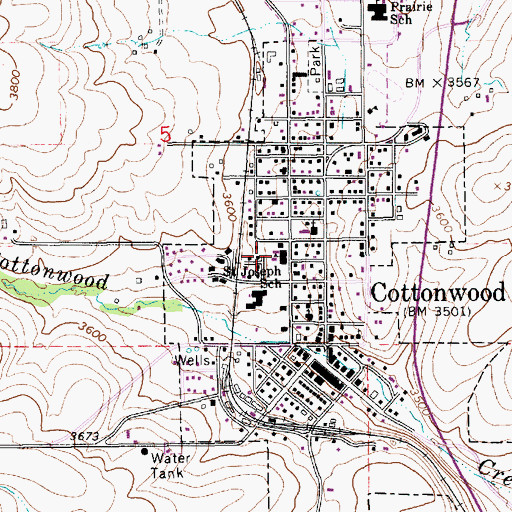 Topographic Map of Prairie Elementary School, ID