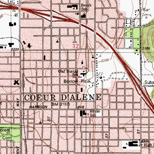 Topographic Map of Project CDA High School, ID