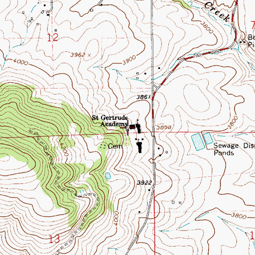 Topographic Map of Prairie High School, ID