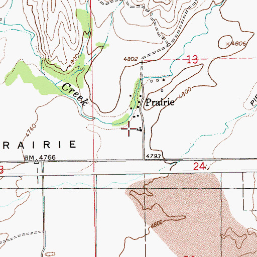Topographic Map of Prairie Elementary - Junior High School, ID