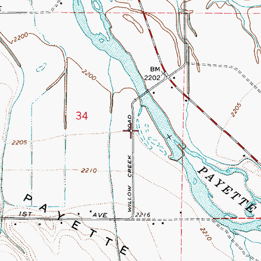 Topographic Map of Payette River Wildlife Management Area, ID