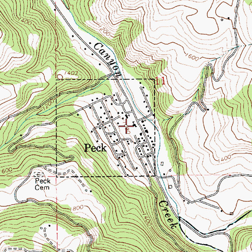 Topographic Map of Peck Elementary School, ID